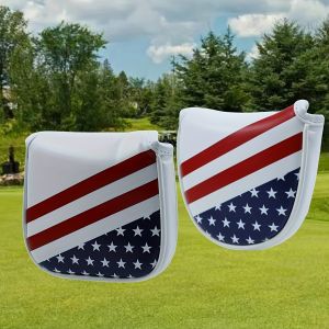 Golf American Flag Putter Head Cover Star Club Hat Cover Square Half Round Magnetic Closed Protective Cover