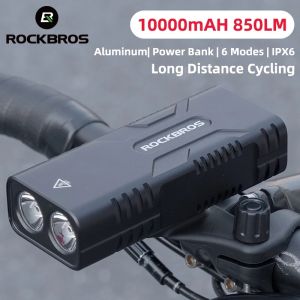 ROCKBROS Đèn pha xe đạp siêu sáng 10W 10000 MAh Sạc Được 850Lumen-INTL