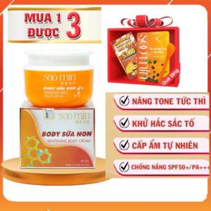 [ Chính Hãng ] Kem Body Sữa Non SOO MIN Hàn Quốc Trắng Nhanh Chống Nắng - Tặng Tẩy Tế Bào Chết + Muỗng + Phiếu Trúng Thưởng
