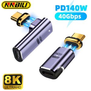 NNBILI 140W USB4.0 40Gbps Thunderbolt Magnetic Type-C OTG USB C To USBC Fast Charge Magnet Converter Cable 8K 60Hz USB C Adapter