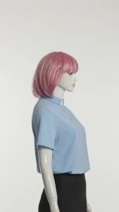 33Women Clergy Clerical Polo Shirt with Tab Collar Short Sleeve ster Preacher Blouse Top for Church Costume