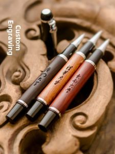 Fengtong Creative Graduation Gift Logo Engraving Wooden Black Signature Pen Business Office Ballpoint Pen School Student Souvenir