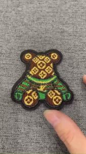Miếng Sticker Thêu Ủi hình logo gấu cao cấp