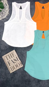 Áo tanktop nữ tập gym yoga aerobic thể thao khoác ngoài chất liệu thun lưới co dãn 4 chiều BINSPORTS A299