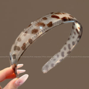 PINK EMPRESS | Non-slip Teeth Korean Style Leopard Print Hair Band High Crown Everyday Use