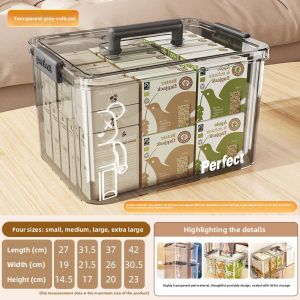 BEITEJIA | Handheld Storage Box with Transparent Layers for Clothes Snacks Books and Toys