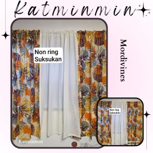 5ft mordives non ring curtain (suksukan) geena fabric 3in1 and 1 pc