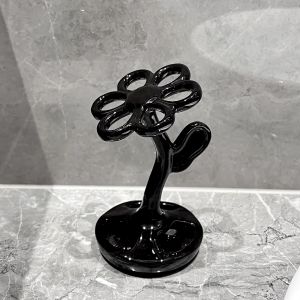 Luxurious Minimalist Cloud Product Bamboo Flower Toothbrush Holder Makeup Brush Storage Stand Base Elegant Bathroom Organizer