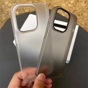 Ultra-Thin Frosted for Apple 15pro Phone Case New Arrival Iphone16promax All-Inclusive Hard Case 14pro Minimalist Translucent 13 Fancy 14promax Black Gray plus for Men and Women