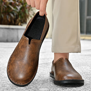 NUDANLAI | Slip-On Mens Business Casual Shoes Hand-Sewn Big Size 48
