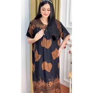 Daster Lengan Pendek Bahan Rayon Busui Kancing Depan LD 120 Adem Nyaman Dipakai