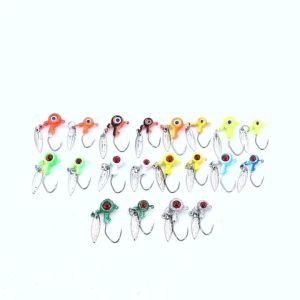 Bimoo 10pcs 2.2g 3.9g Jig Head Hook With Metal Spoon Barb Fishhooks Worm Jig Bait Casting Lure Fishing Tackle Trout Fishing Lure