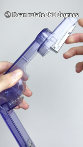 360° Rotatable Stapler Swing-Arm Swivel Stapler Transparent Desktop Staplers for School/Office Supplies