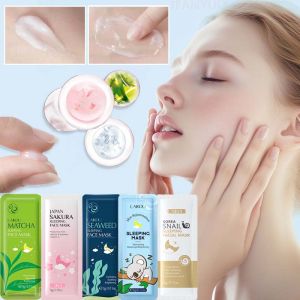 1/5PCS Moisturizing Facial Mask Sakura Snail Seaweed Face Sleeping Mask Cream Brightening Hydrating Deeply Nourishing Skin Care