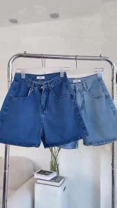 Quần short Ngố jean nữ ống suông rộng baggy quần shorts bò jean nữ cạp cao chất vãi không ra màu [ Shop Phát Tài 90 ]