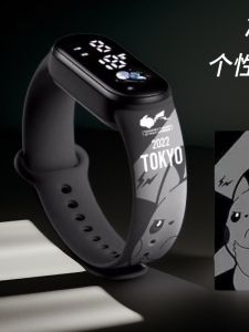 Đồng Hồ Thể Thao LED Chống Thấm Nước Thời Trang Cặp Đôi Thời Trang Cho Học Sinh Nam Nữ Trẻ Em Thời Gian Tròn LED Mặt Dây Chuyền Bằng Silicon