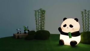 Eye Protection Panda Lamp Night Light LED Rechargeable Cute Silicone Lamp Bedside Dimming Sleep Light Children Birthday Gift