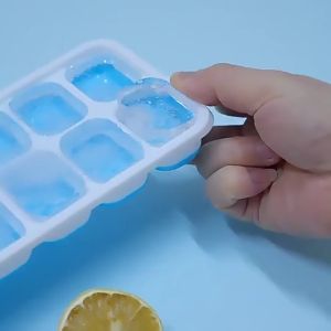 14 Holes Silicone Ice Cube Maker Tray Baby Food Puree Mold Container With Lid Silicone Ice Cube Tray