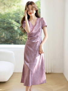 MOHANYIMEI | Butterfly Patterned Cheongsam Style Dress