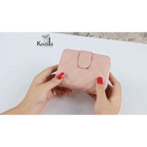 Dompet Lipat Wanita Ruth Korean Slot Kartu Mini Kasual Resleting Koin Model Kotak Kotak