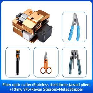 ZOERAX | ZoeRax 11 in 1 FTTH Fiber Optic Tool Kit -70~+10dBm Optical Power Meter +10MW Visual Fault Locator Fiber Cleaver