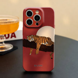 Red Background Tiger For iPhone 17 16 15 14 13 12 Pro Max Slim Shockproof Cover for iPhone Air Case Blank