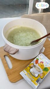 ข้าวตุ๋นคิ้วบ์ Cubbe Baby Porridge สำหรับเด็ก 6 เดือน + มีอย ฮาลาล - มีข้าว เนื้อและผักฟรีซดราย แบ่งกินได้หลายมื้อ - ขนาด 70 g