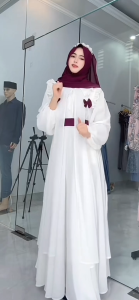 ABAYA TURXY TERBARU MASAH KINIH BAHAN CERUTY BABY DOLL ABAYA TURXY SATU SET aouter GAMIS WANITA MASAH KINI TERLARIS 2025 SIZE M L XL - Resleting Depan (Busui) - ⁠Tali Pinggang Kanan Kiri - ⁠Bagian Tangan Kancing - Cutting bagian bawah Lebar