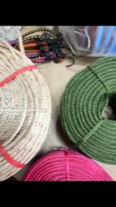 เชือกไนล่อน สีแดง สีเขียว ตราดาวเทียม ตราเจดีย์ เชือก เชือกรัดของ เชือกมัดของ เชือกล่ามวัว