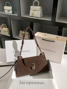 Brown Suede Leather Underarm Bag Womens 2025 New Fashion High-End Sensation Lightweight Commuter Shoulder Crossbody Envelope