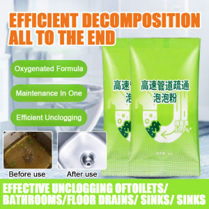 Drain Cleaner Powder Pipes Blockages Drain Cleaner Sink Toilet Pipe Clogged Remover Sewer Cleaning High-Speed Pipe Dredging Agent Oxygen Bubble Powder Powerful Drain Toilet Clog Remover Sink Drain Pipes Cleaner Sewer Toilet Clogging Cleaning Tools