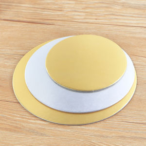 Diameter 10-33CM Available Circle Cardboard Base Golden or Silvery Coated Round Cake Board Cake Decorating Supplies Dessert Tray