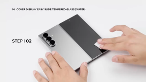 Miếng dán kính cường lực kèm khung trợ dán RINGKE Cover Display Tempered Glass cho Samsung Galaxy Z Fold 7 (bộ 2 miếng)