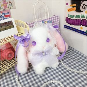 Ba Lô Thỏ Dễ Thương LoLita Phong Cách Búp Bê Nhật Bản Trẻ Em Túi Đeo Vai Đôi Cho Bé Gái Túi Đeo Vai Đơn