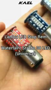 LED Stop Running Universal 30 Mata DC 12 Volt BAY15D Waterfall Strobo Belakang Stop Rem Stoplamp lamp Kedap Kedip Merah Biru Putih Red Blue White
