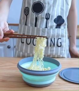 เซตถ้วยซิลิโคน 3 ขนาดพับได้ ใช่ใส่อาหาร ผลไม้ อาหารแห้ง ขนม พร้อมส่งทันทีในไทย