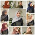 jilbab segi empat kerudung segi 4 bella square terbaru warna coklat pramuka. 