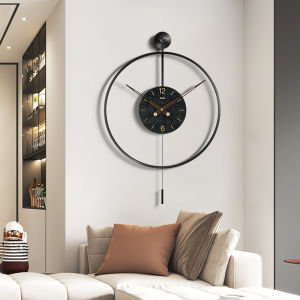 💥Dream Best🔥 Spanish Personality Minimalist Living Room Wall Clock Creative Decoration Wall Clock Modern Light Luxury Mute Swing Clock 50*74cm