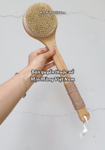 Cây Chà Lưng Bàn Chải Khô Tắm Cọ Lưng Lông Cứng Chổi Gỗ Kì Cao Cấp Thân Tre Sợi Lông Lợn Rừng