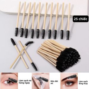 Bộ Cọ Chuốt Mi Bằng Tre Tự Nhiên 25/50/100 Chiếc Bộ Dụng Cụ Trang Điểm Dụng Cụ Mỹ Phẩm Cầm Tay Cho Lông Mi Và Lông Mày
