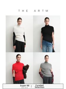 Durable Knitwear with Flat Texture Wool Cashmere Poncho Turtleneck