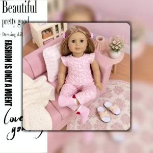Exquisite Blue‑Series Princess Dress & Doll Accessories Fit for 18 Inch & 43cm American Doll Sweet Dress‑up Girls Gift