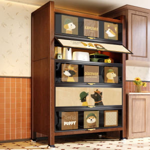 MEISD | Retro Steel Wood Kitchen Storage Cabinet Multi-level