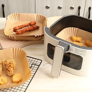 【Malaysia In Stock】 Air Fryer Paper Special Paper Rectangular Oil Paper Square Paper Tray Baking Round Oil Paper Pad 烘焙纸