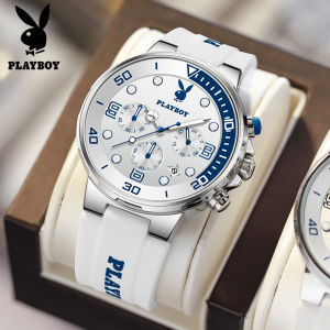 PLAYBOY Casual Watch For Women Water Proof Sale Original Sports Fashion Luminous Multifunction Dial Silicone Strap 2024 NEW
