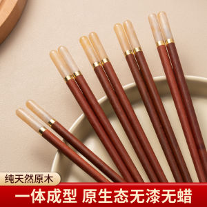 High End Real Wood Chopsticks No Paint No Wax Chinese Style Premium Wooden Fasteners Home Use Floral Pattern for Everyone