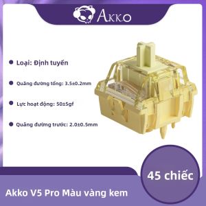 Akko V5 Pro Kem Vàng Switch 5-Pin 50gf Tuyến Tính Bàn Phím Cơ Chuyển Đổi Tương Thích Với Cherry MX Thocky Nhà Máy Lubed