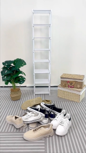 8 Layers Stackable Shoe Organizer Drawer Type Dustproof Shoe Cabinet Matte Black Storage Rack Modern Minimalist Space Saving
