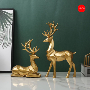 (2 pcs ) ของตกแต่งบ้าน การตกแต่งบ้านสไตล์นอร์ดิกสร้างสรรค์เรขาคณิตกวางตกแต่งห้องนั่งเล่นตกแต่งตกแต่งศิลปะที่เร