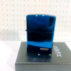 Bật lửa hộp quẹt ZIPPO màu Xanh mộc đáy La Mã loại trơn bóng Kim Ánh nhập hàng cao cấp vỏ bằng đồng có dán tem đỏ